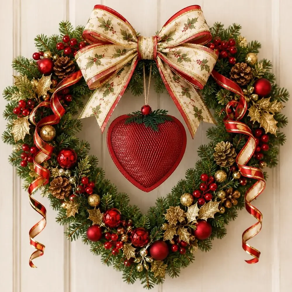Red Heart Decor 🎄❤️ 🎁red
